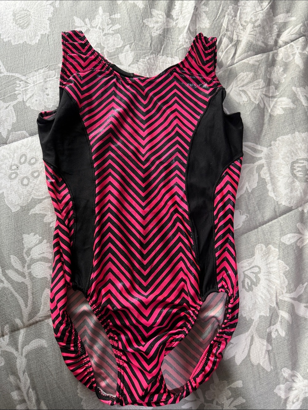 Pink and black leotard